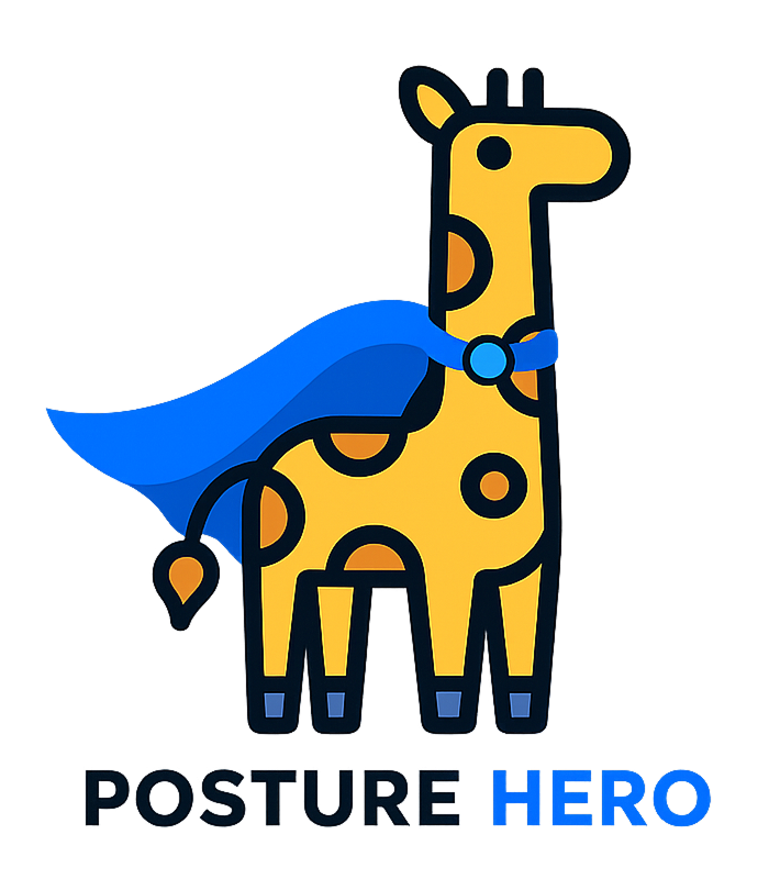 Posture Hero giraffe mascot 